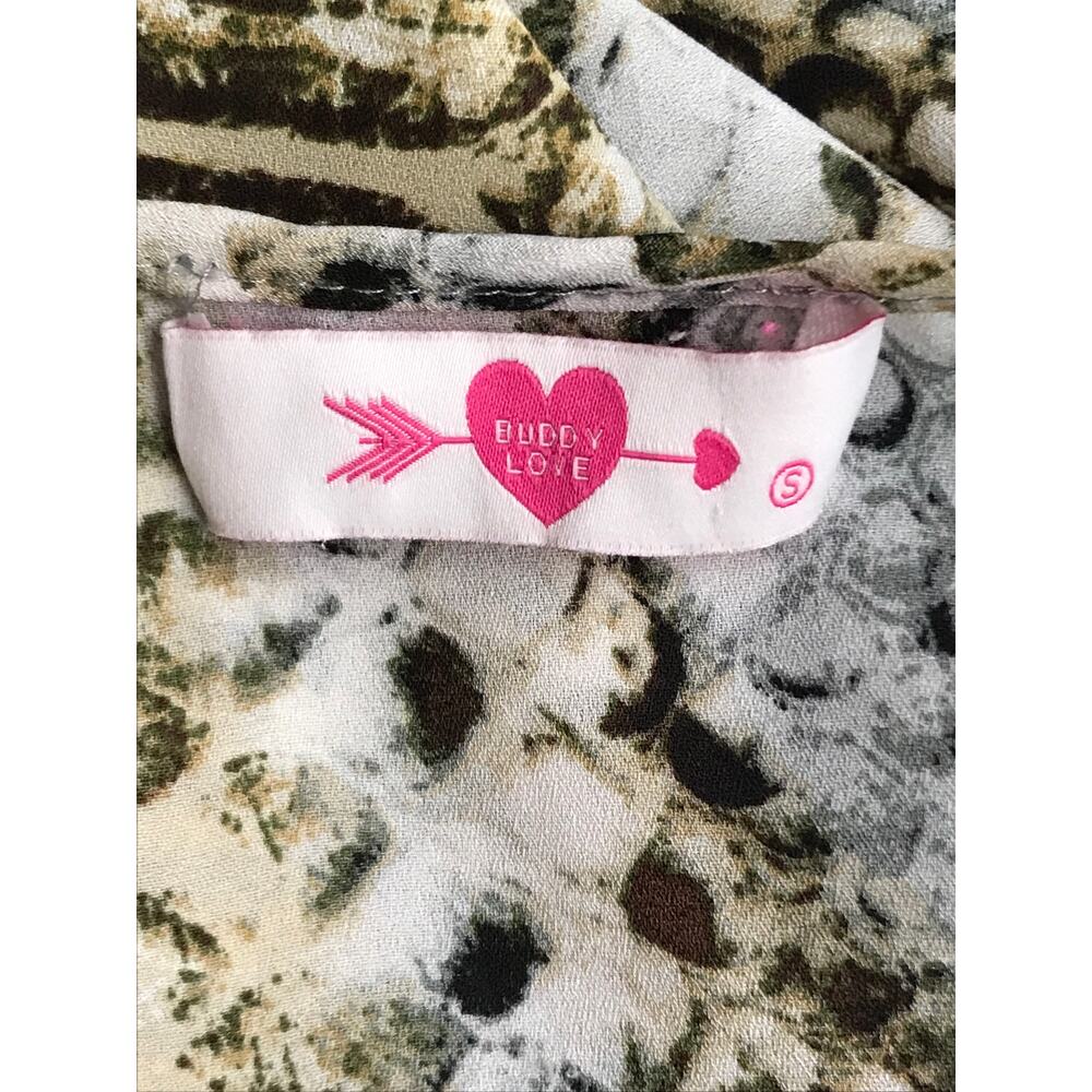 Buddy Love Snake Print Semi Sheer Flutter Sleeve … - image 6